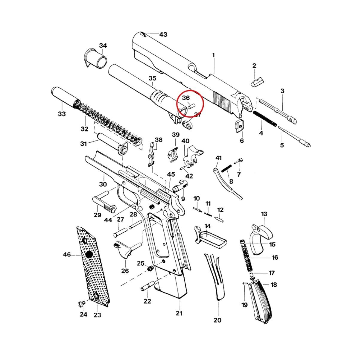 eemann tech sworzen lacznika lufy 1911 2011 srebrny et 112360