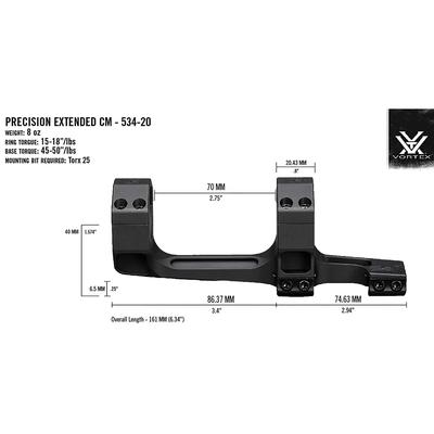 vortex montaz precision extended 34 mm 20 moa cm 534 20