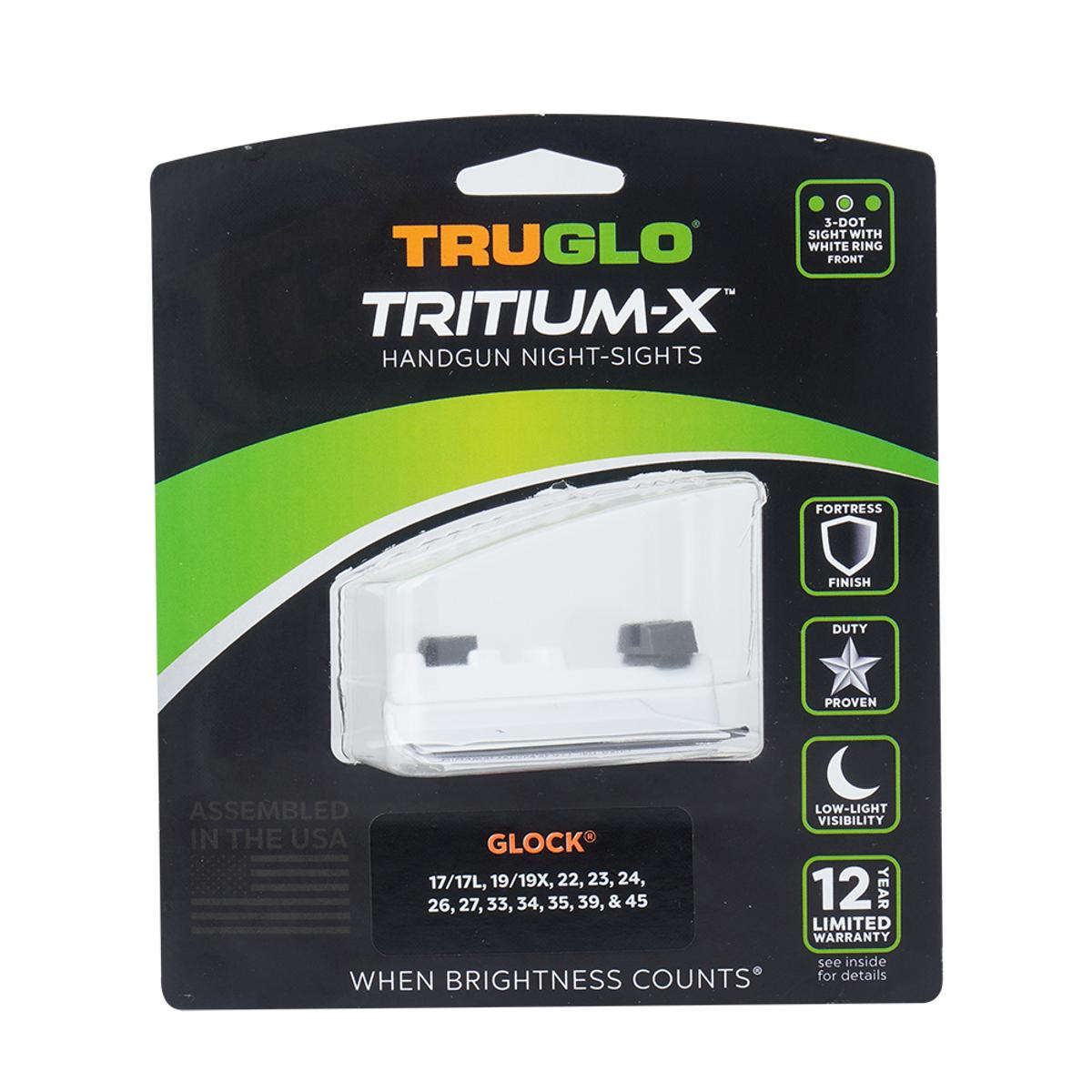 truglo trytowe przyrzady celownicze tritium x glock 17 19 niskie biala obwodka tg231g1xw