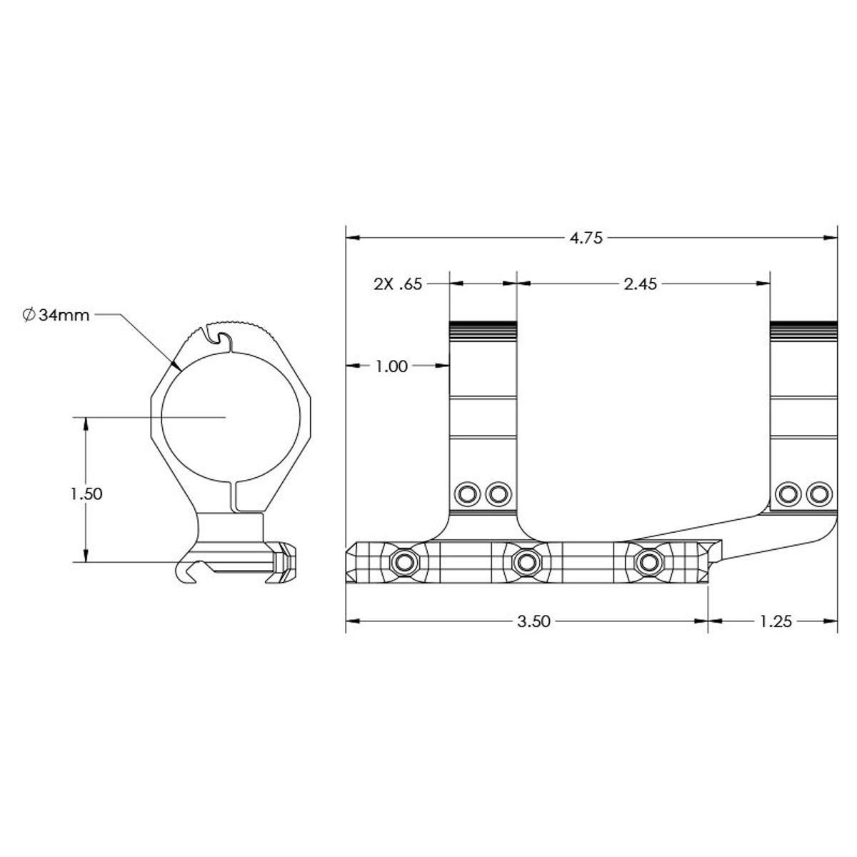 aero precision ultralekki montaz do optyki 34 mm czarny apra211211