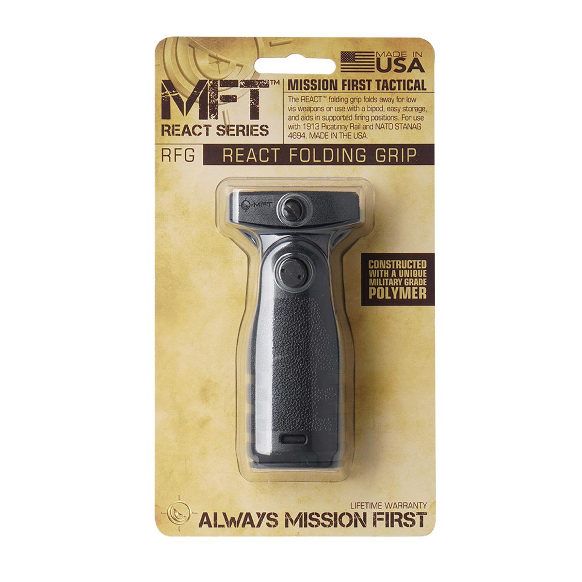 mft chwyt przedni react folding grip picatinny czarny rfg bl