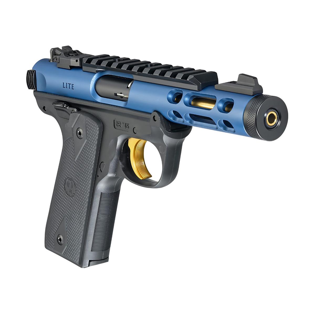 ruger mark iv 22 45 lite blue gold 43932