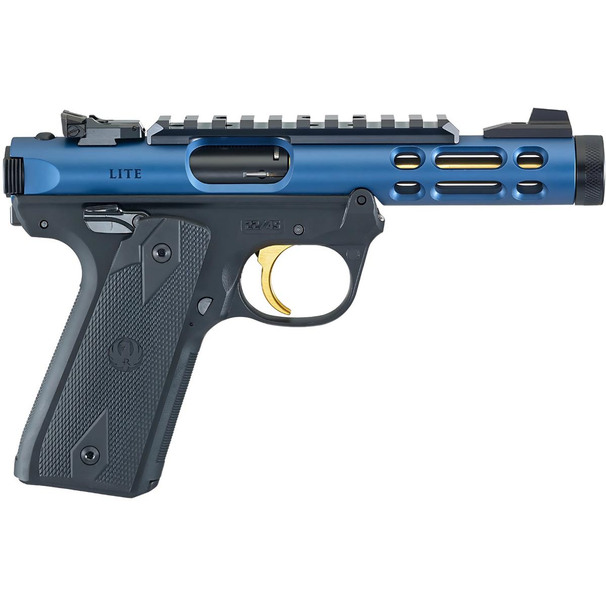 ruger mark iv 22 45 lite blue gold 43932