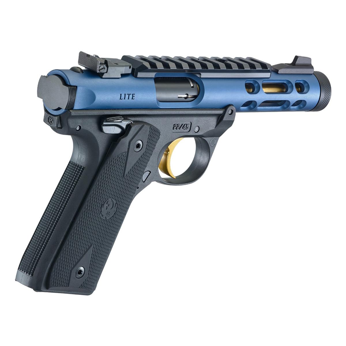 ruger mark iv 22 45 lite blue gold 43932
