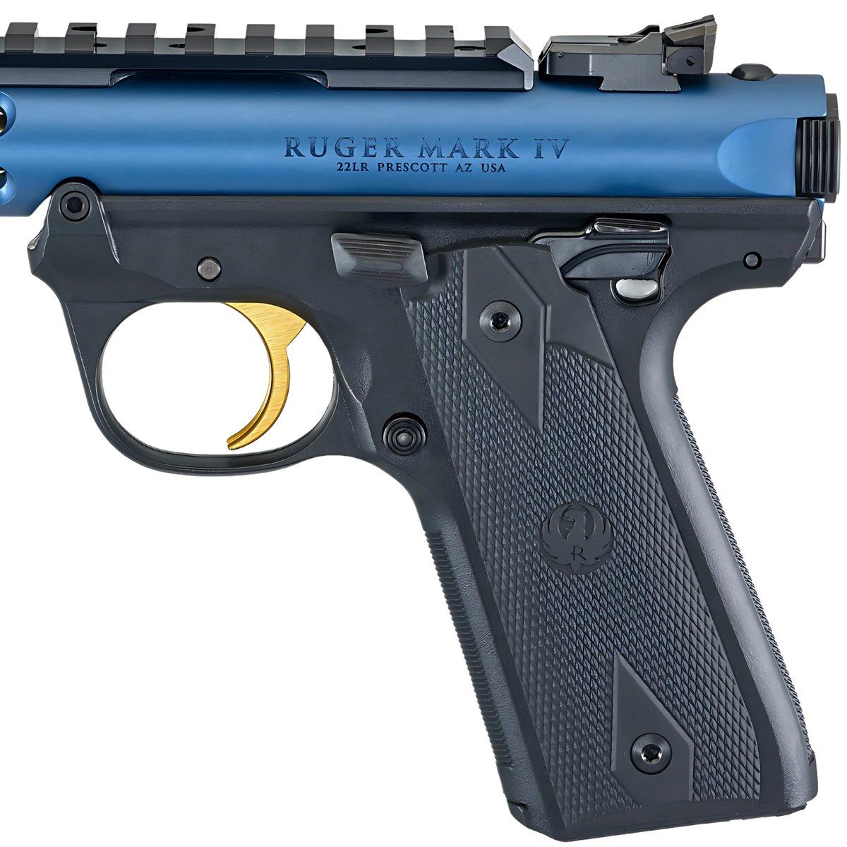 ruger mark iv 22 45 lite blue gold 43932