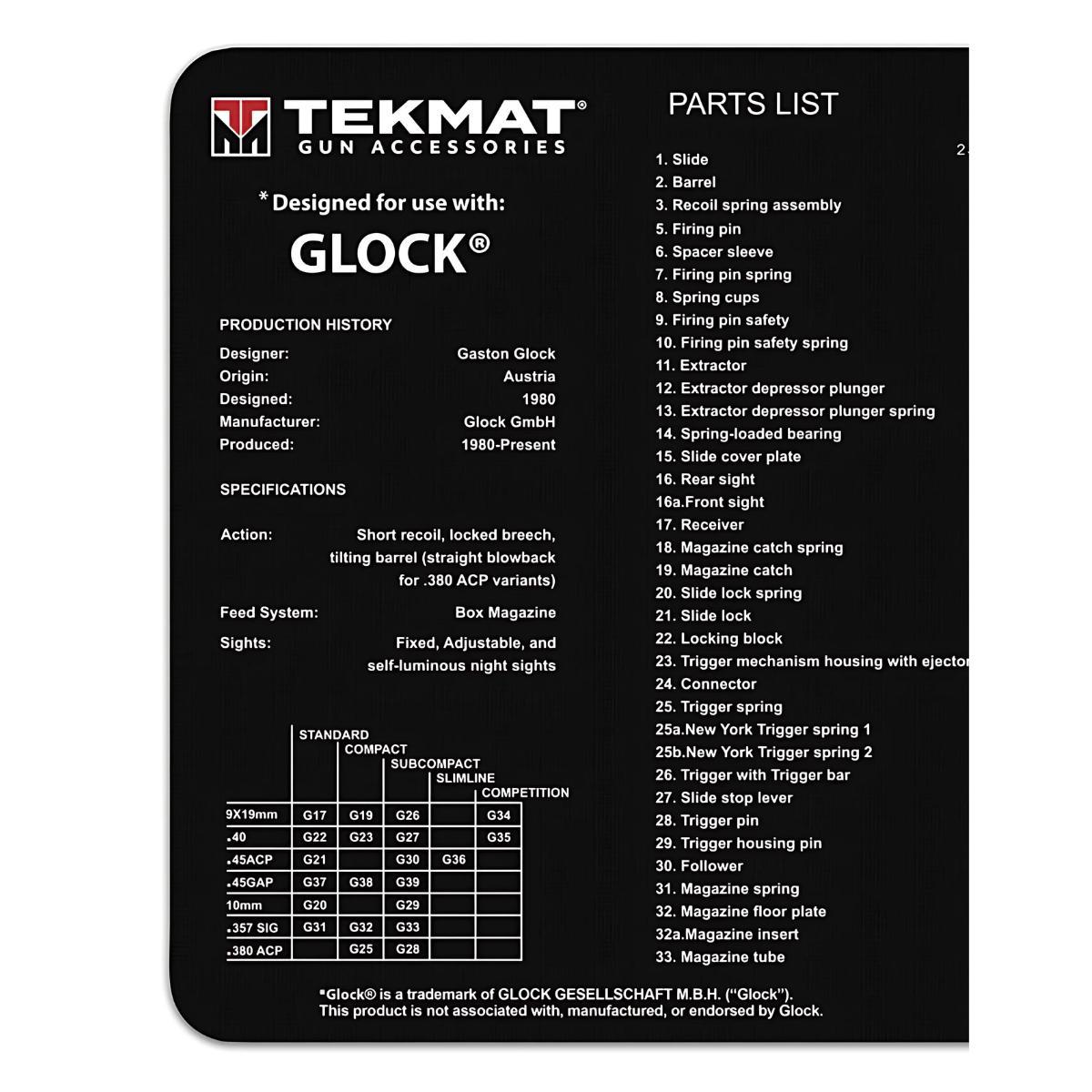 tekmat mata do czyszczenia broni glock tek r17 glock