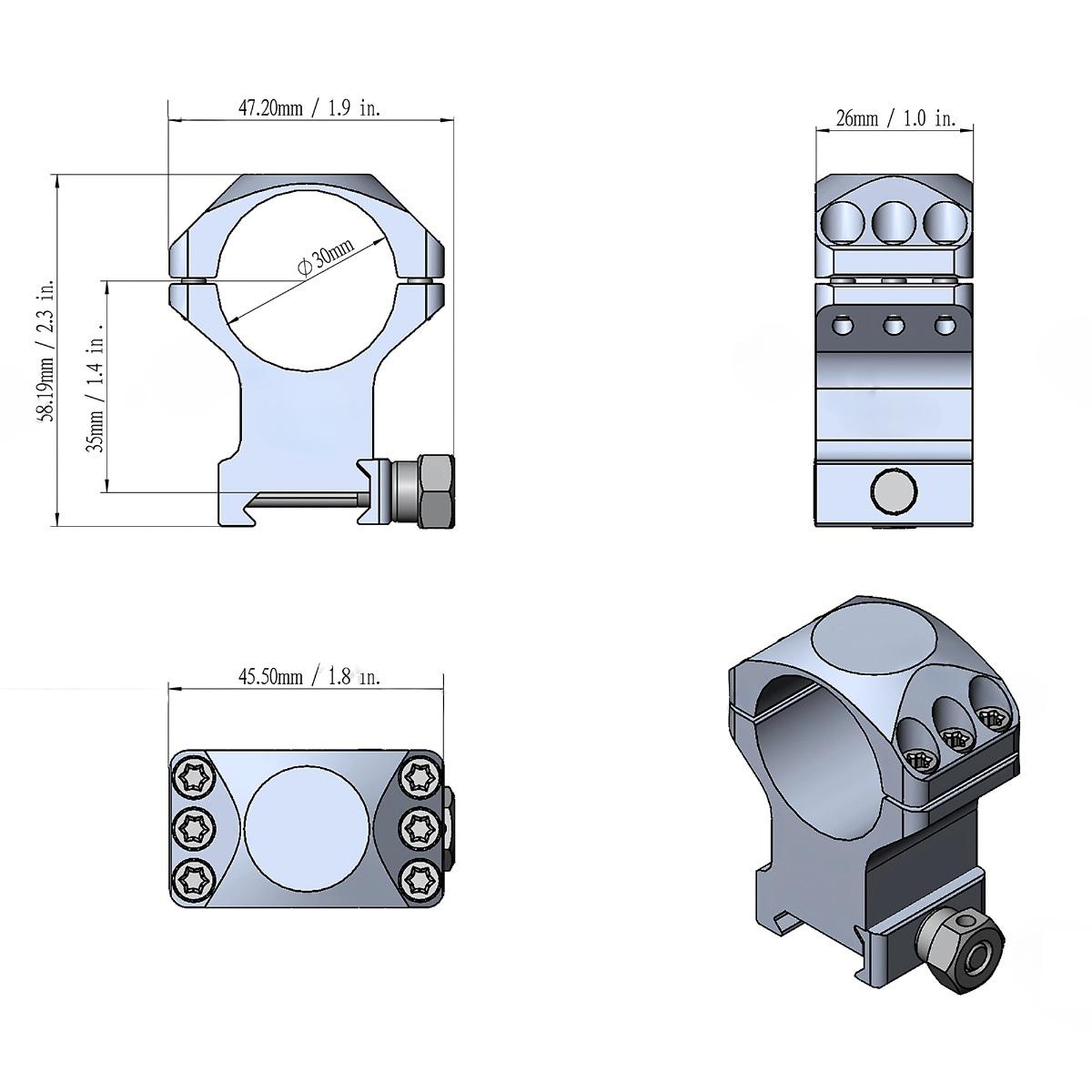 vector optics montaz do lunety dwuczesciowy x accu sredni 30 mm picatinny xasr 3002