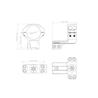 vector optics montaz do lunety dwuczesciowy cantilever 30 mm szyna 11mm dovetail xasr 3017