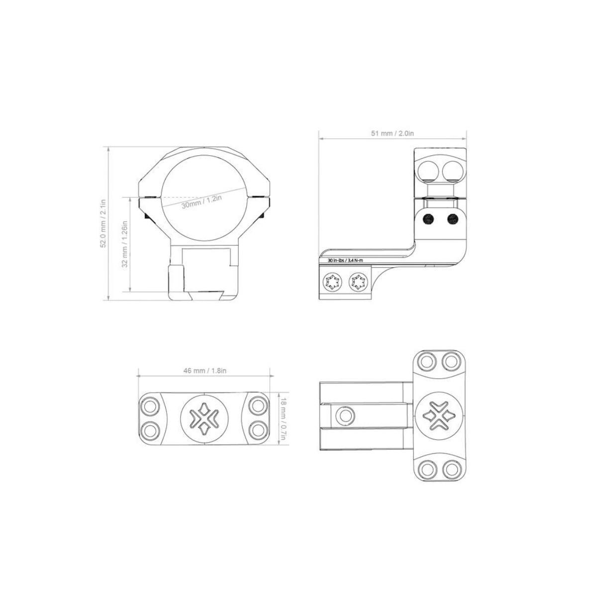 vector optics montaz do lunety dwuczesciowy cantilever 30 mm szyna 11mm dovetail xasr 3017