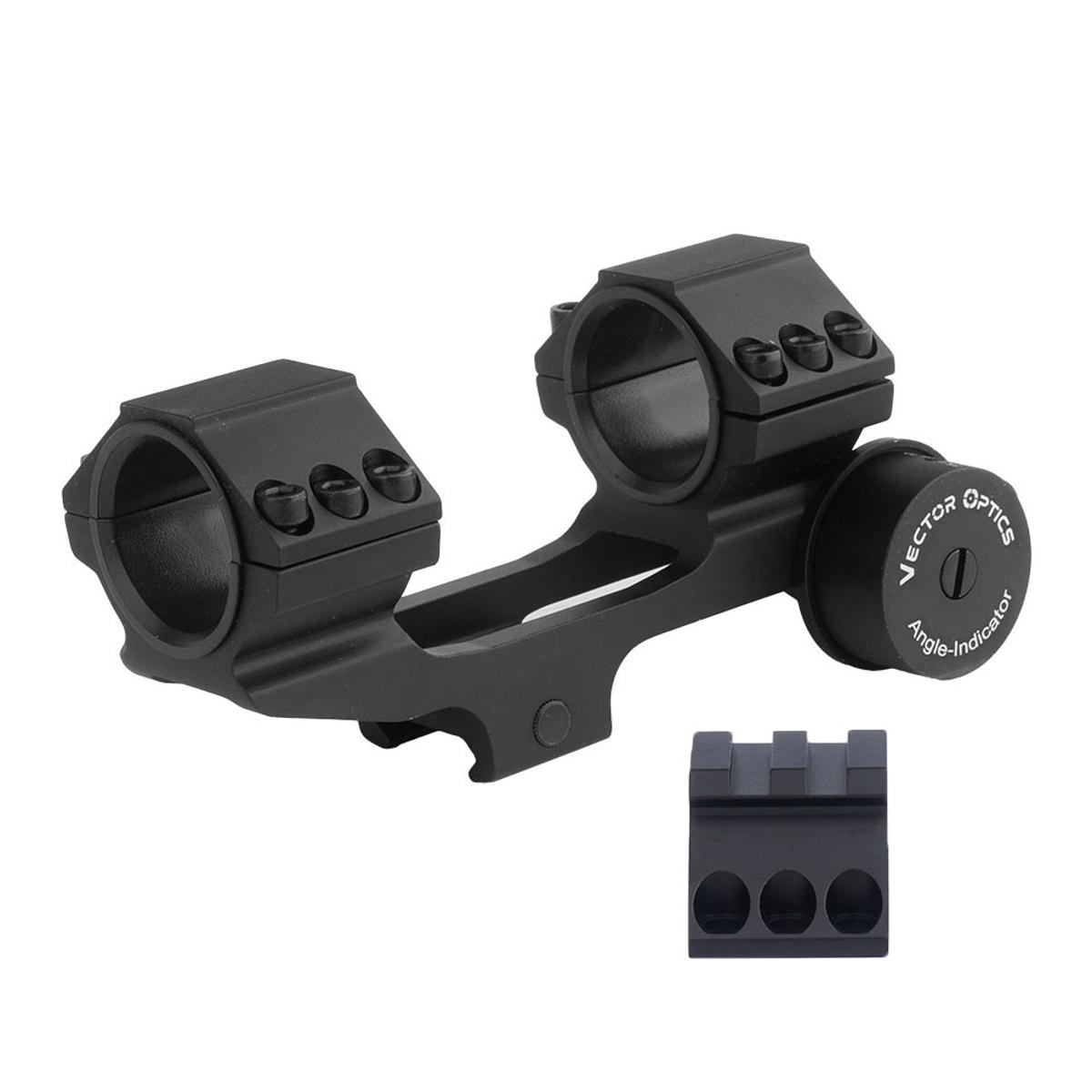 vector optics montaz do lunety jednoczesciowy ze wskaznikiem kata i poziomica 30mm 25 4mm picantinny scacd 14
