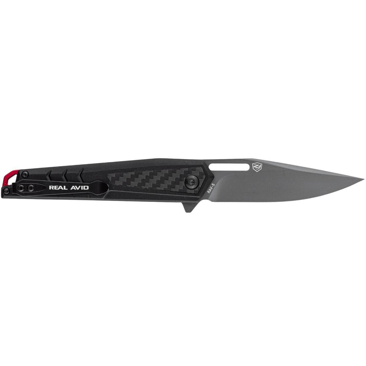 real avid noz skladany edc rav 5 aluminium wlokno weglowe czarny avrav5