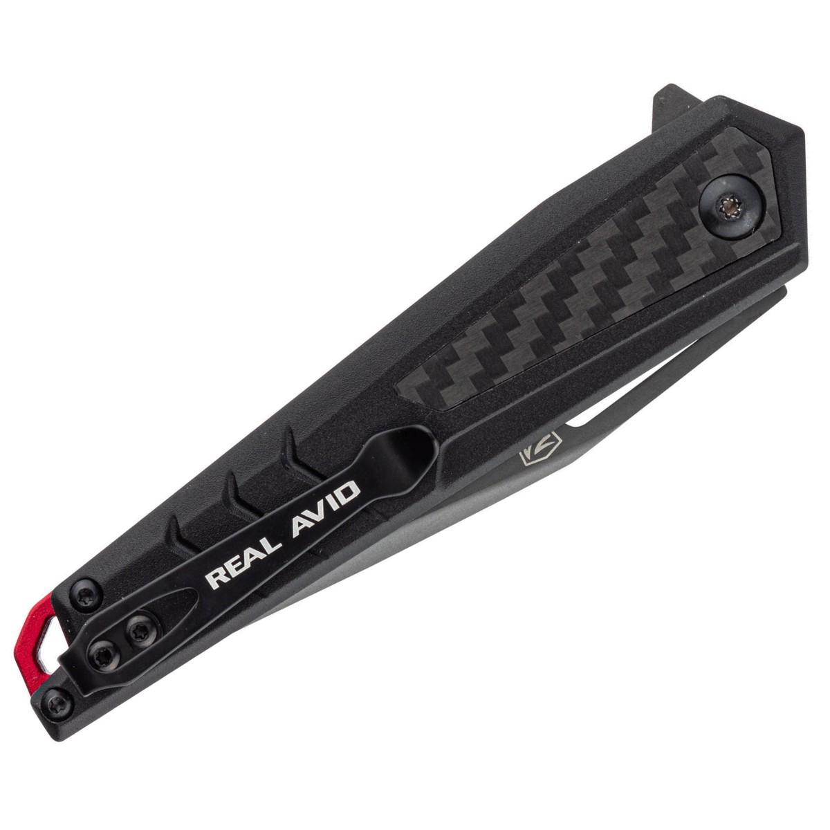 real avid noz skladany edc rav 5 aluminium wlokno weglowe czarny avrav5