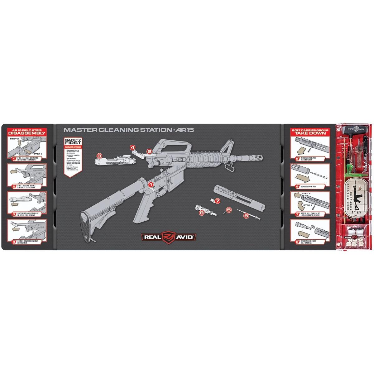 real avid zestaw do czyszczenia z mata master cleaning station ar 15 avmcs ar