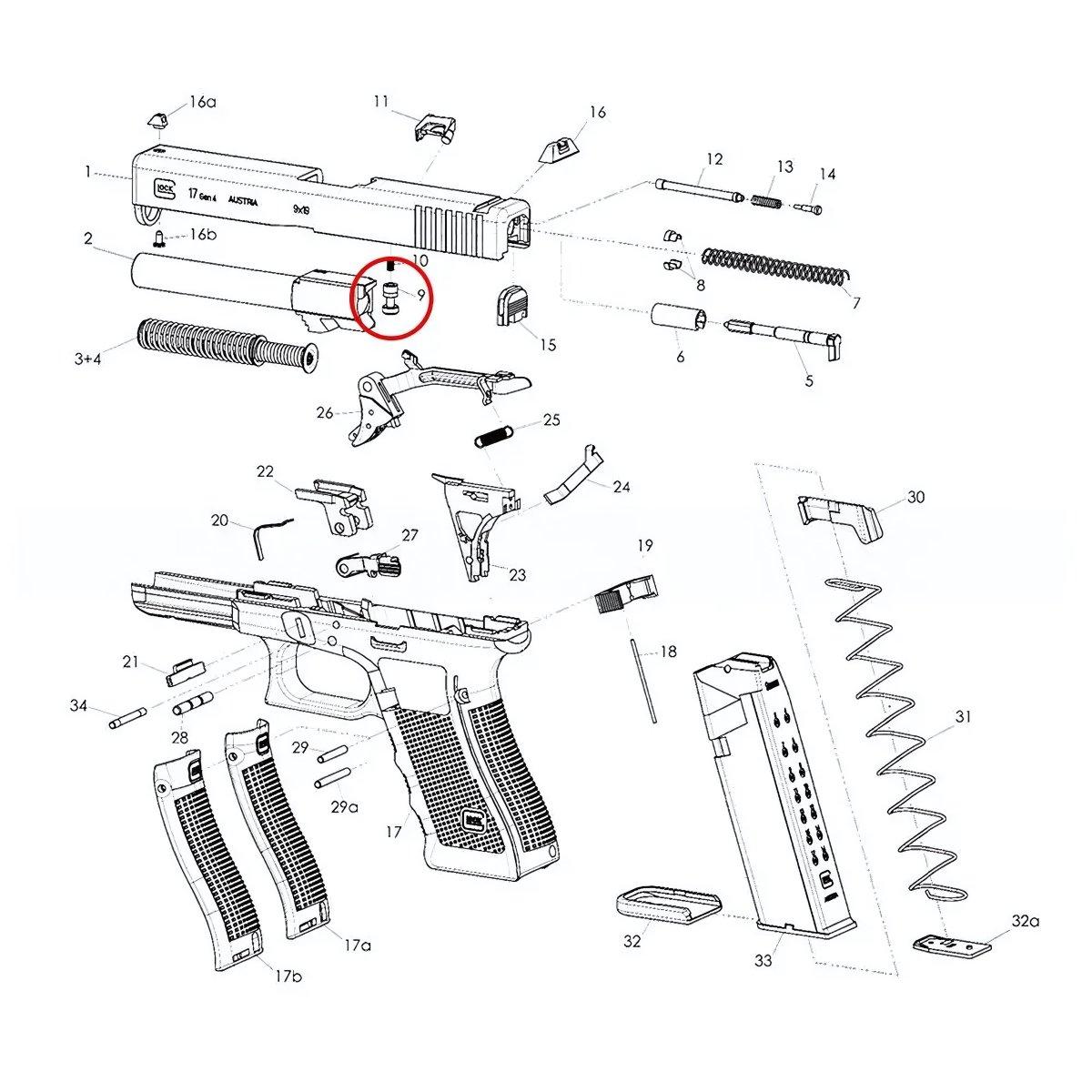 eemann tech firing pin safety for glock gen3 gen4 et 122005