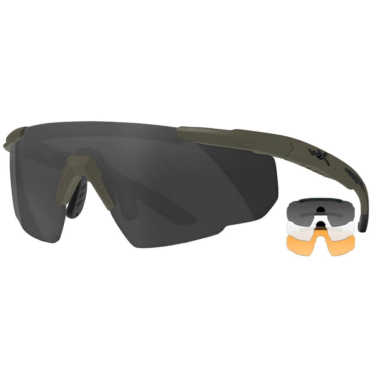wileyx okulary ochronne saber advanced wizjery smoke clear light rust oprawki od green