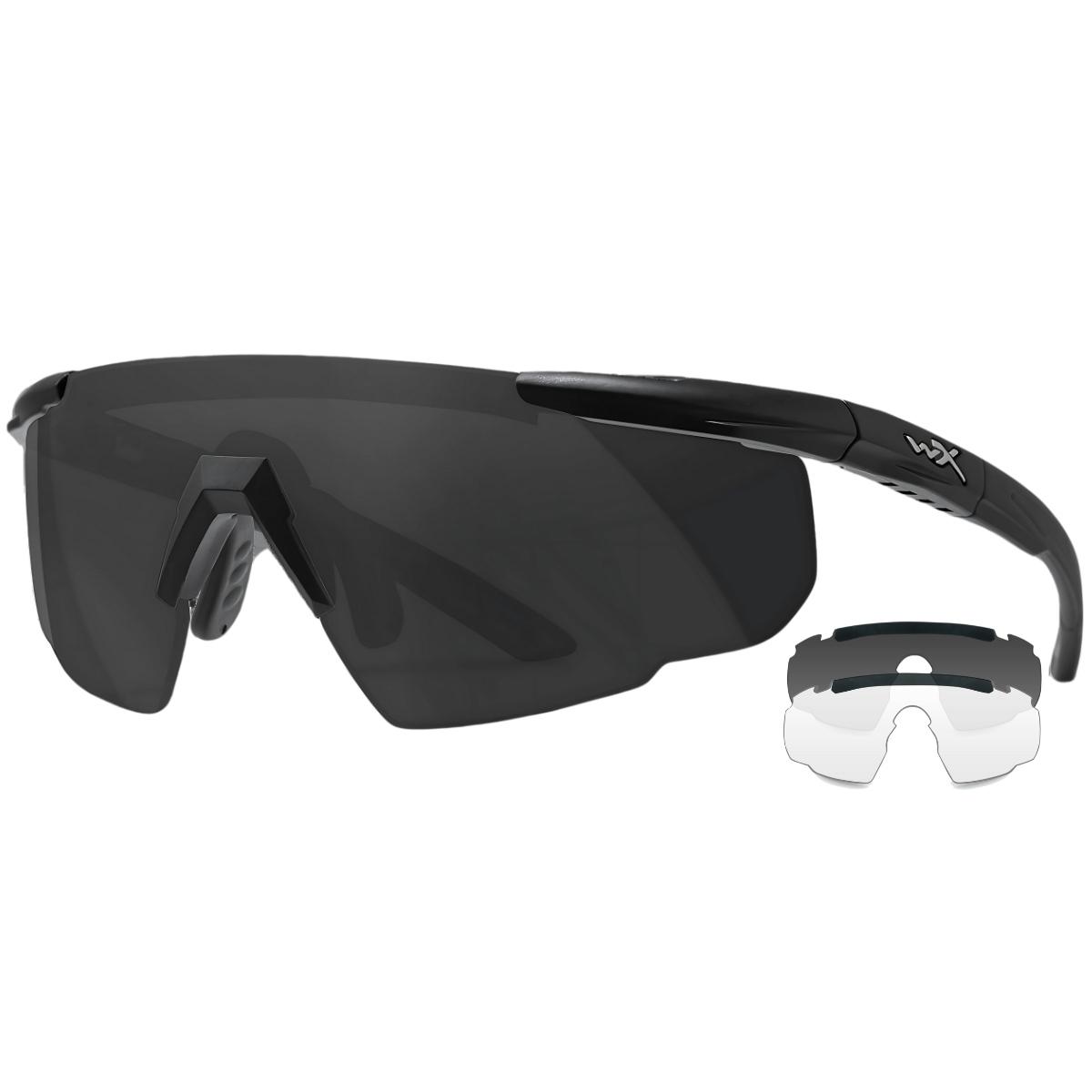 wileyx okulary ochronne saber advanced wizjery smoke clear oprawki matte black