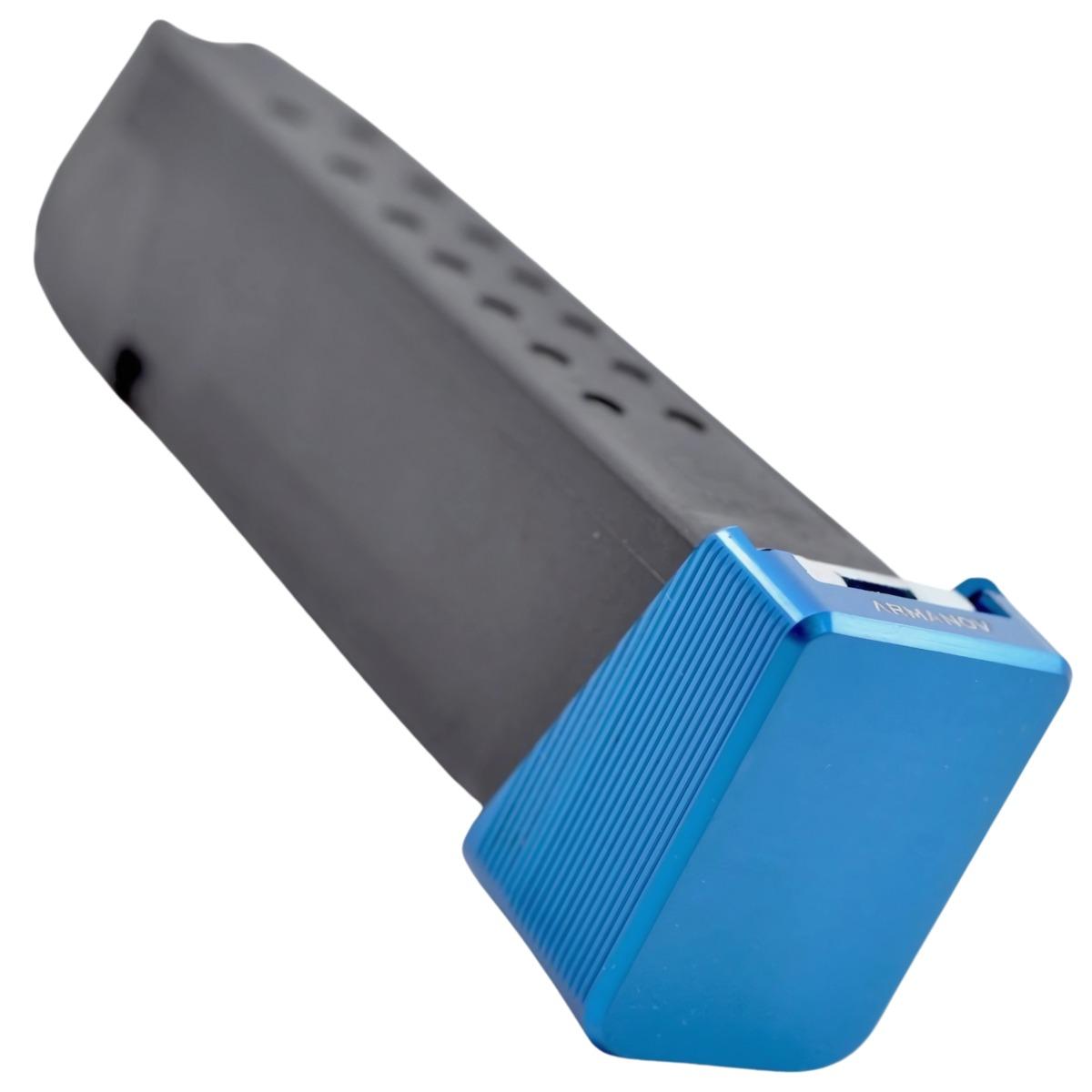 armanov aluminiowa stopka magazynka 2nb glock 17 19 34 niebieska