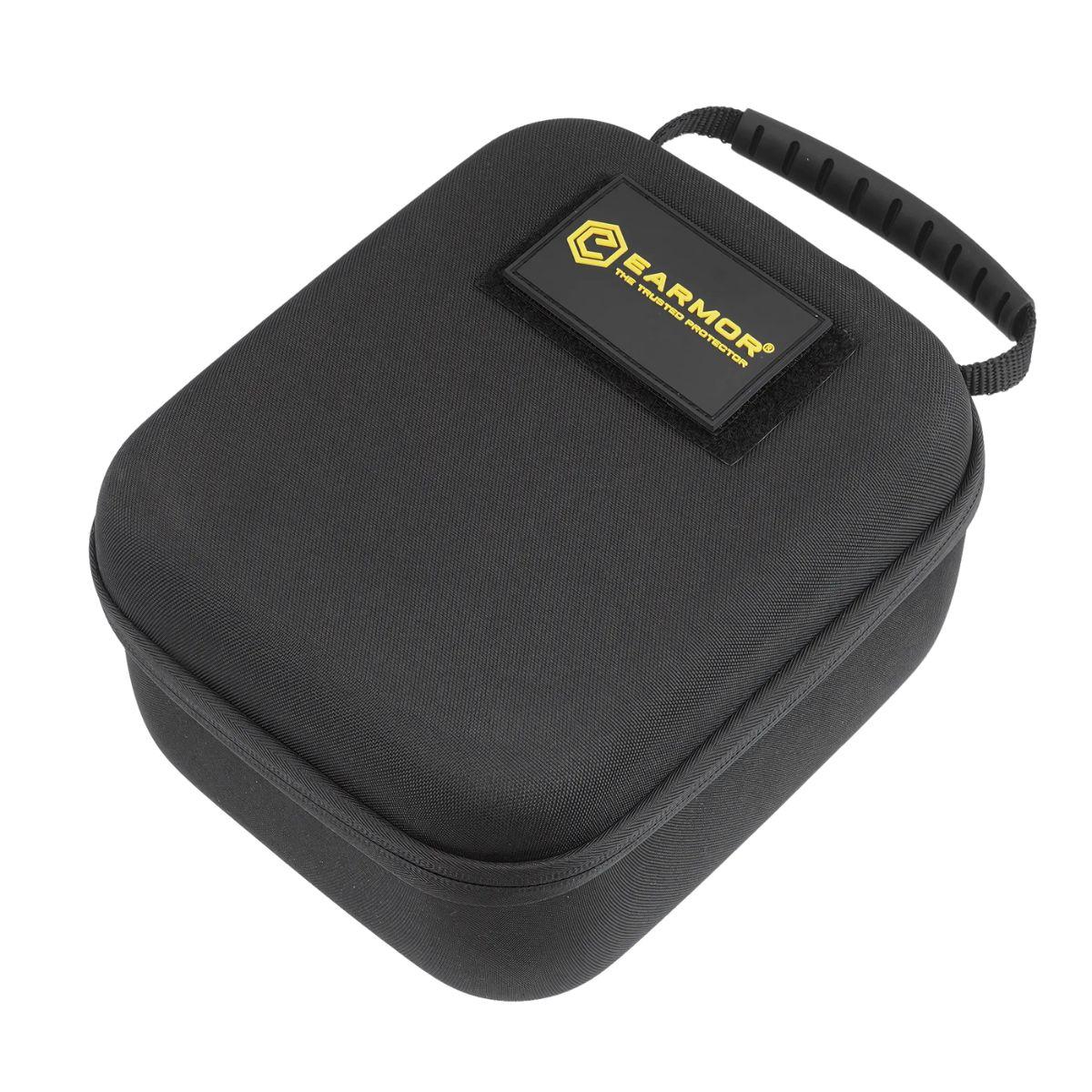 earmor sztywny pokrowiec na ochronniki sluchu nylon velcro czarny s16a bk