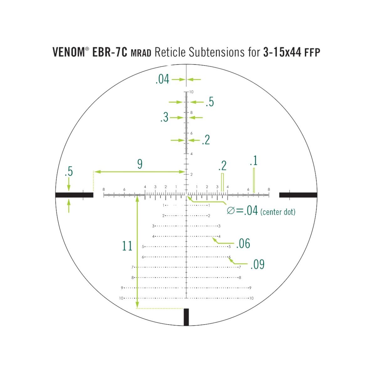 vortex luneta celownicza venom 3 15x44 ffp mrad 34 mm ven 31502