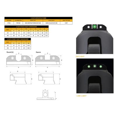sig sauer przyrzady trytowe x ray day night sights do pistoletow sig sauer prostokatne wciecie sox10001