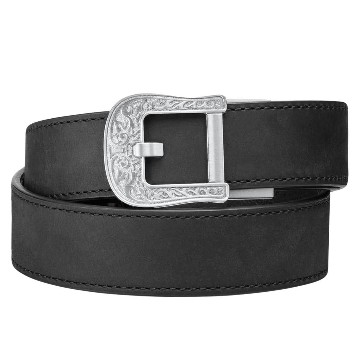 kore pas essentials rodeo buckle black buffalo leather gun belt