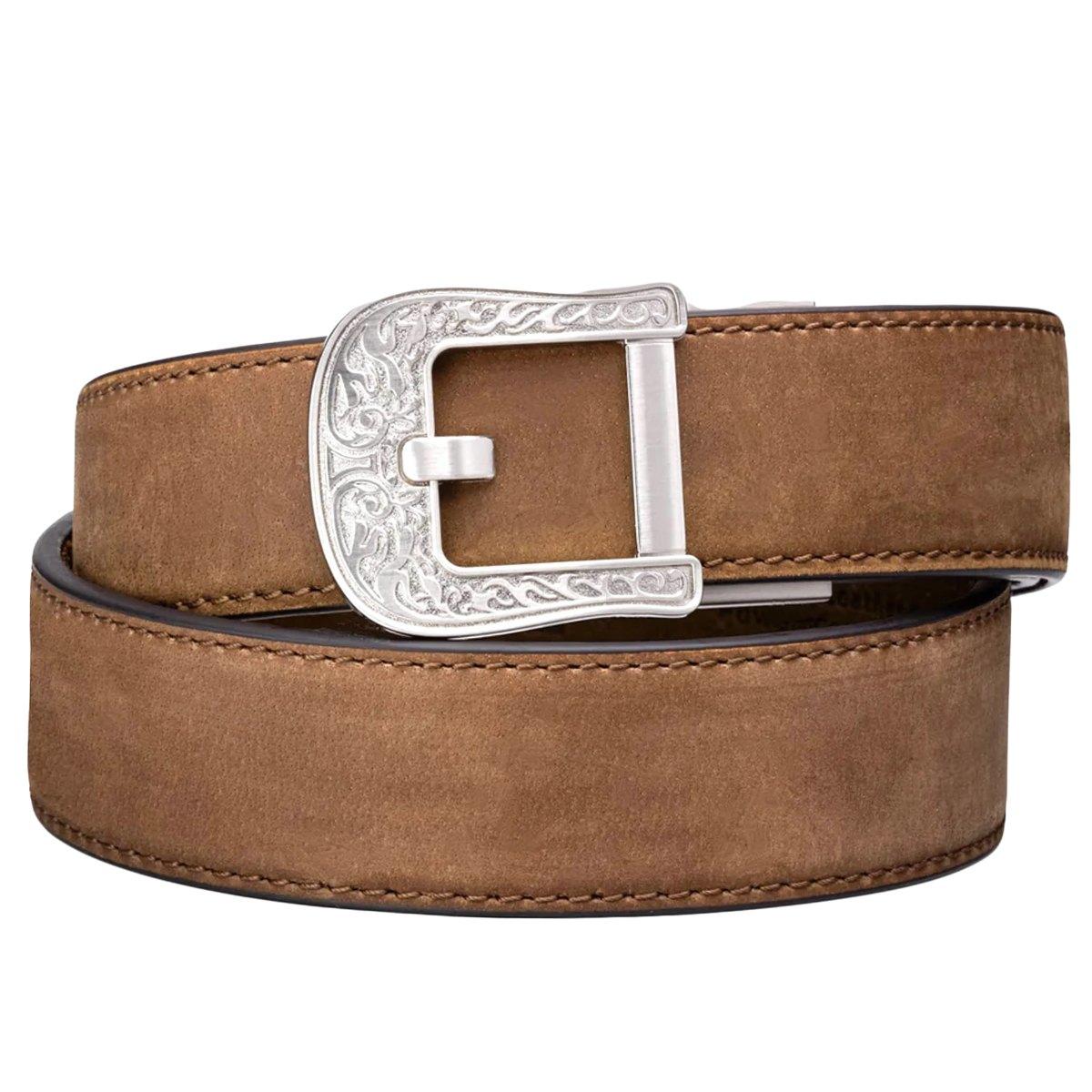 kore pas essentials rodeo buckle brown buffalo leather gun belt