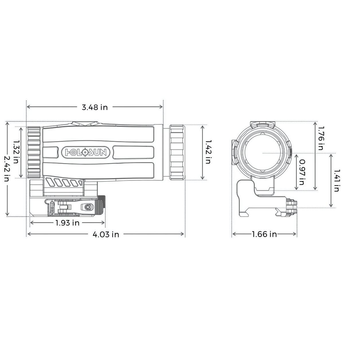 holosun powiekszalnik hm3x 3xmagnifier montaz flip qd fde
