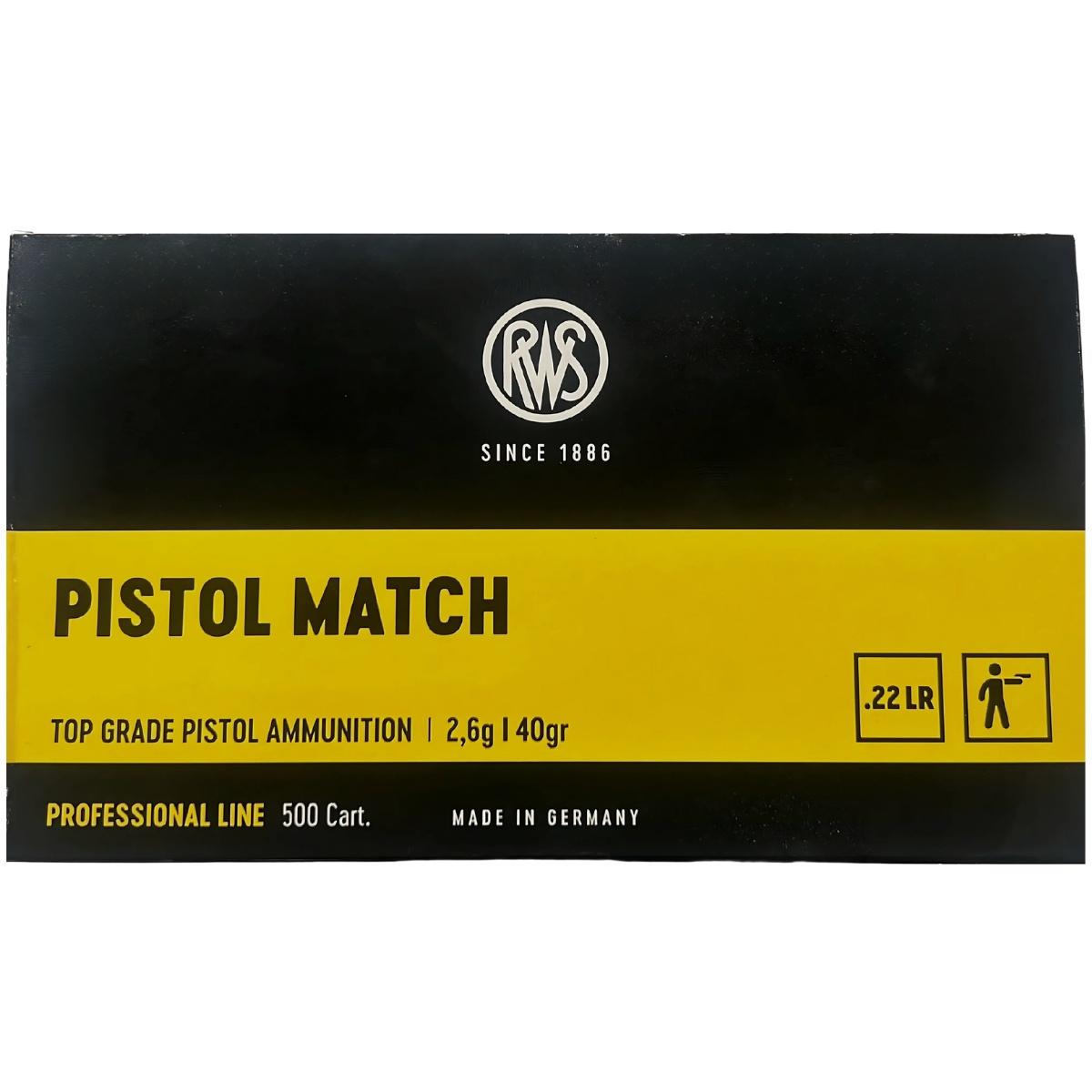 22 lr rws pistol match 40gr 2 6g