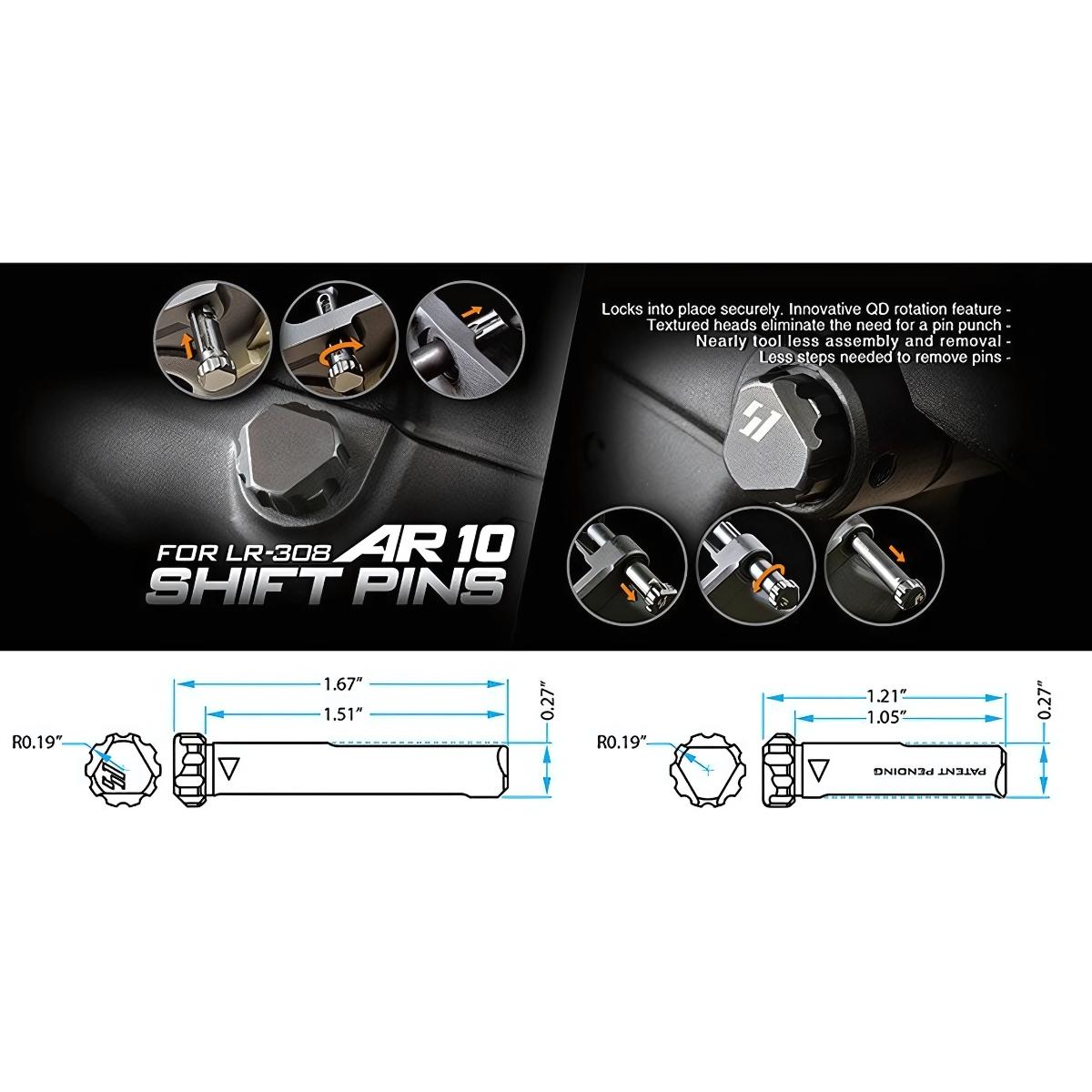 strike industries piny mocujace shift do ar 10 czarny si ar10 shift bk