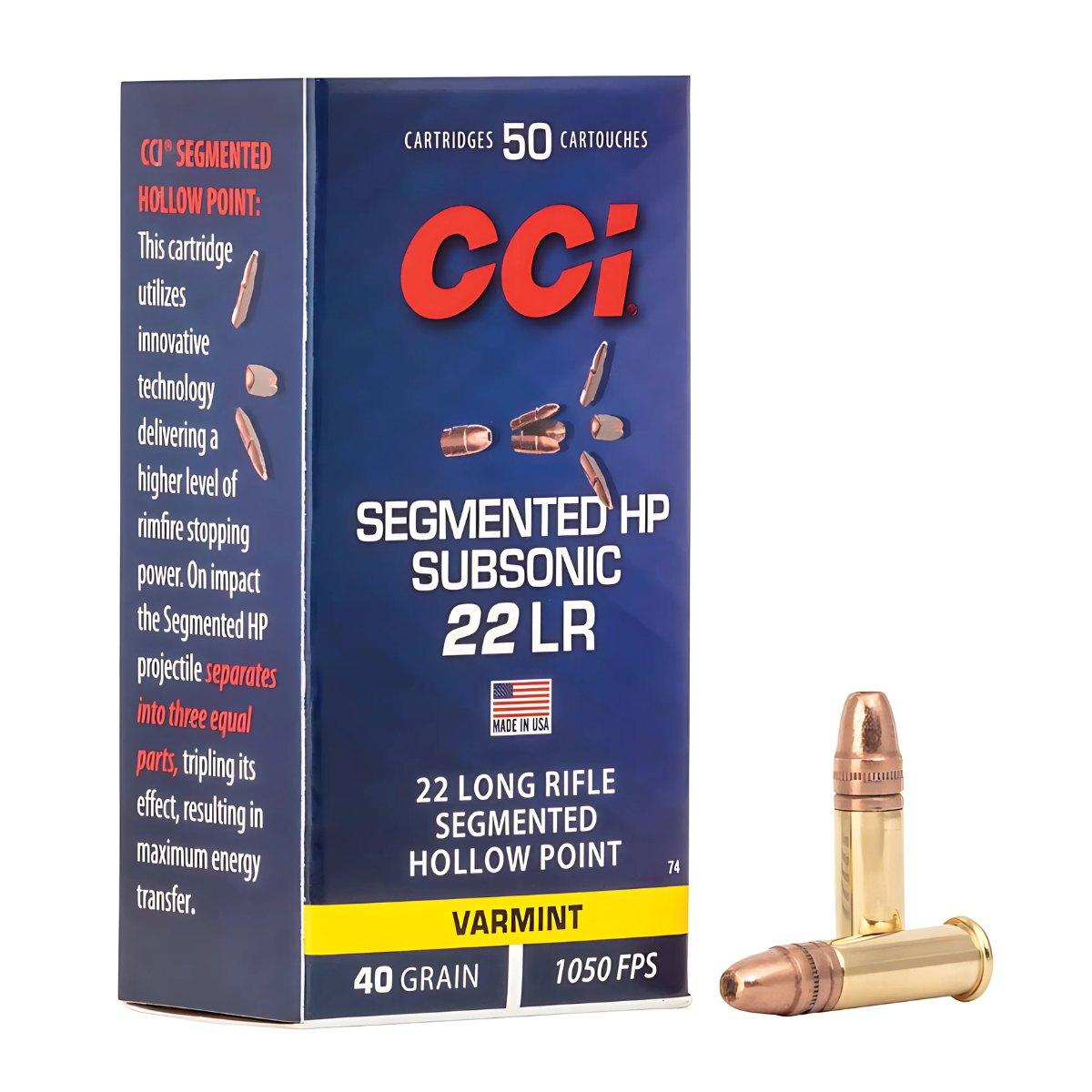 cci 22 lr segmented hp subsonic 40gr