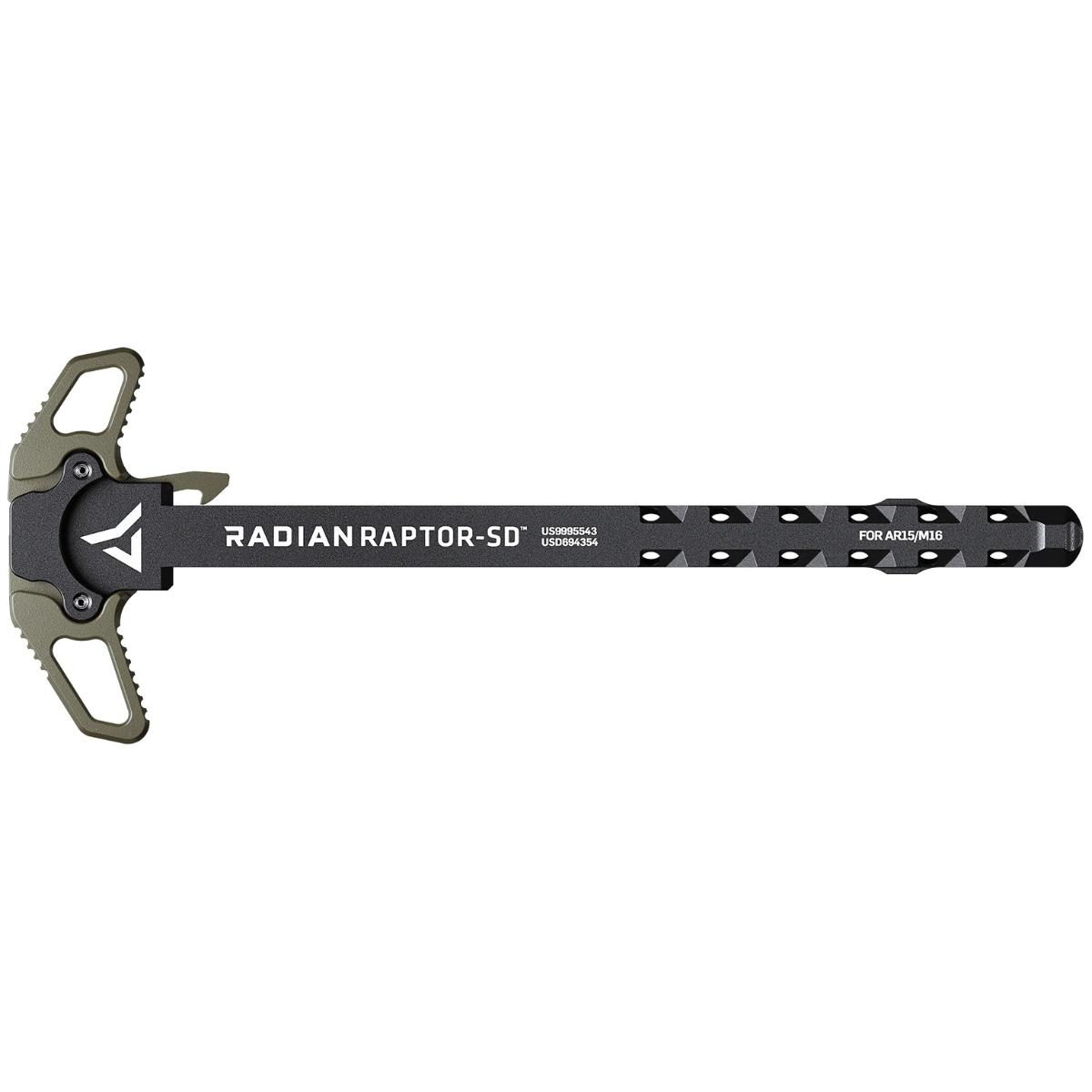 radian weapons obustronna wentylowana dzwignia przeladowania ar 15 radian raptor sd zielona r0376