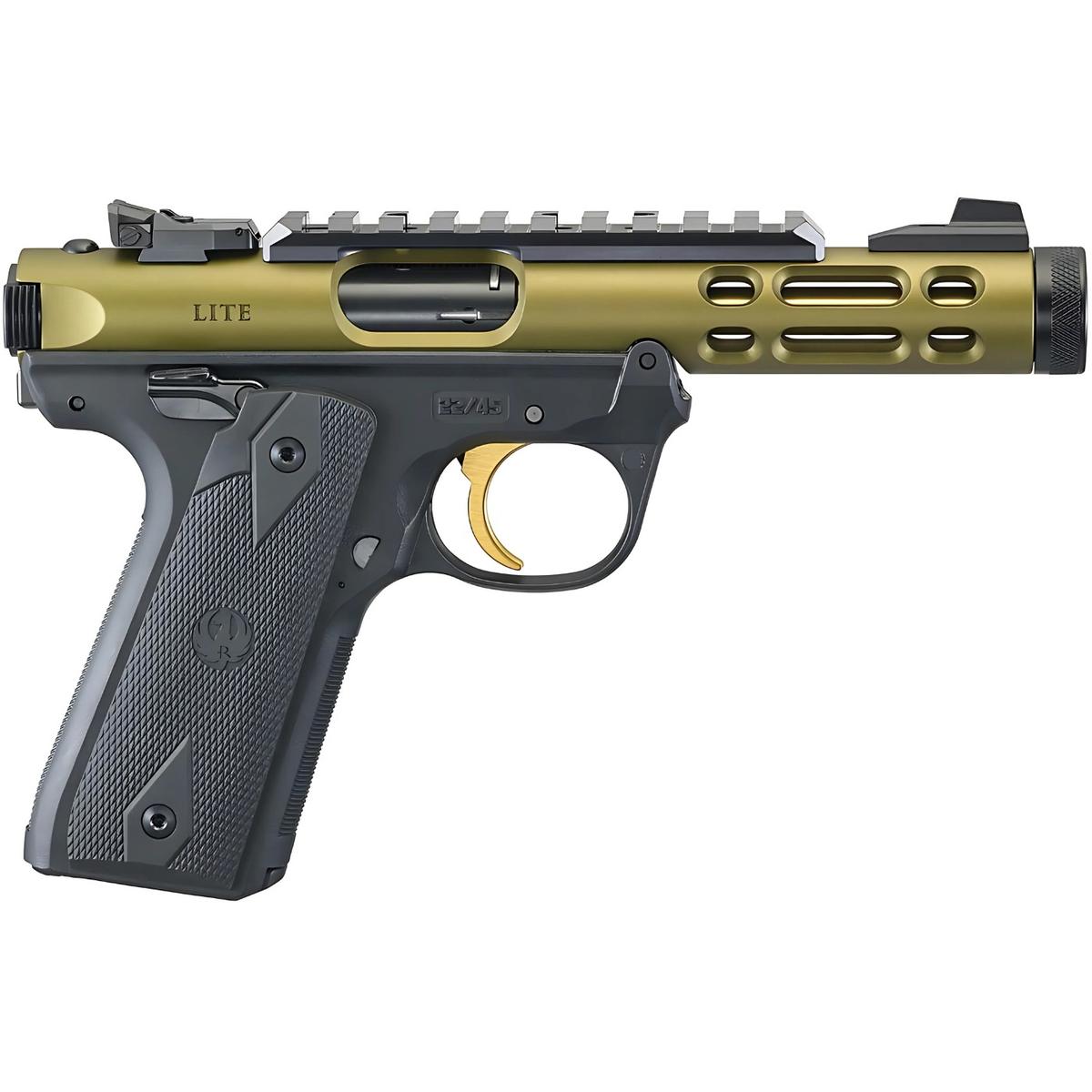 ruger mark iv 22 45 lite o d green gold 43933