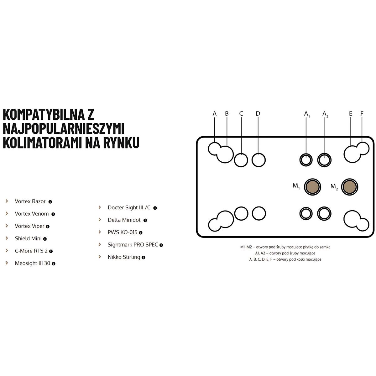 dk arms plytka montazowa do glock pod szczerbinke uniwersalna