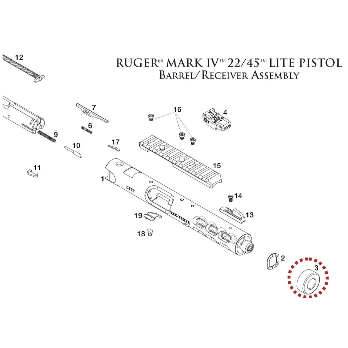 ruger oslona gwintu thread cover 1 2x28 mark iv 22 45 lite a03655
