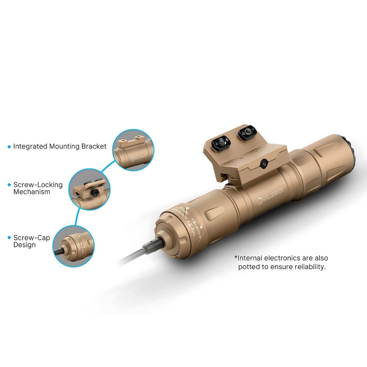 olight latarka do broni dlugiej olight odin s matte desert tan z montazem 1500 lumenow
