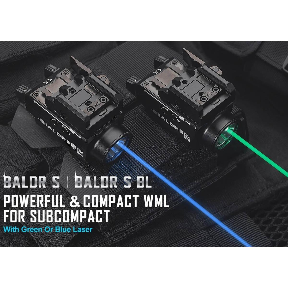 olight latarka pistoletowa z zielonym celownikiem laserowym baldr s 800 lumenow czarna