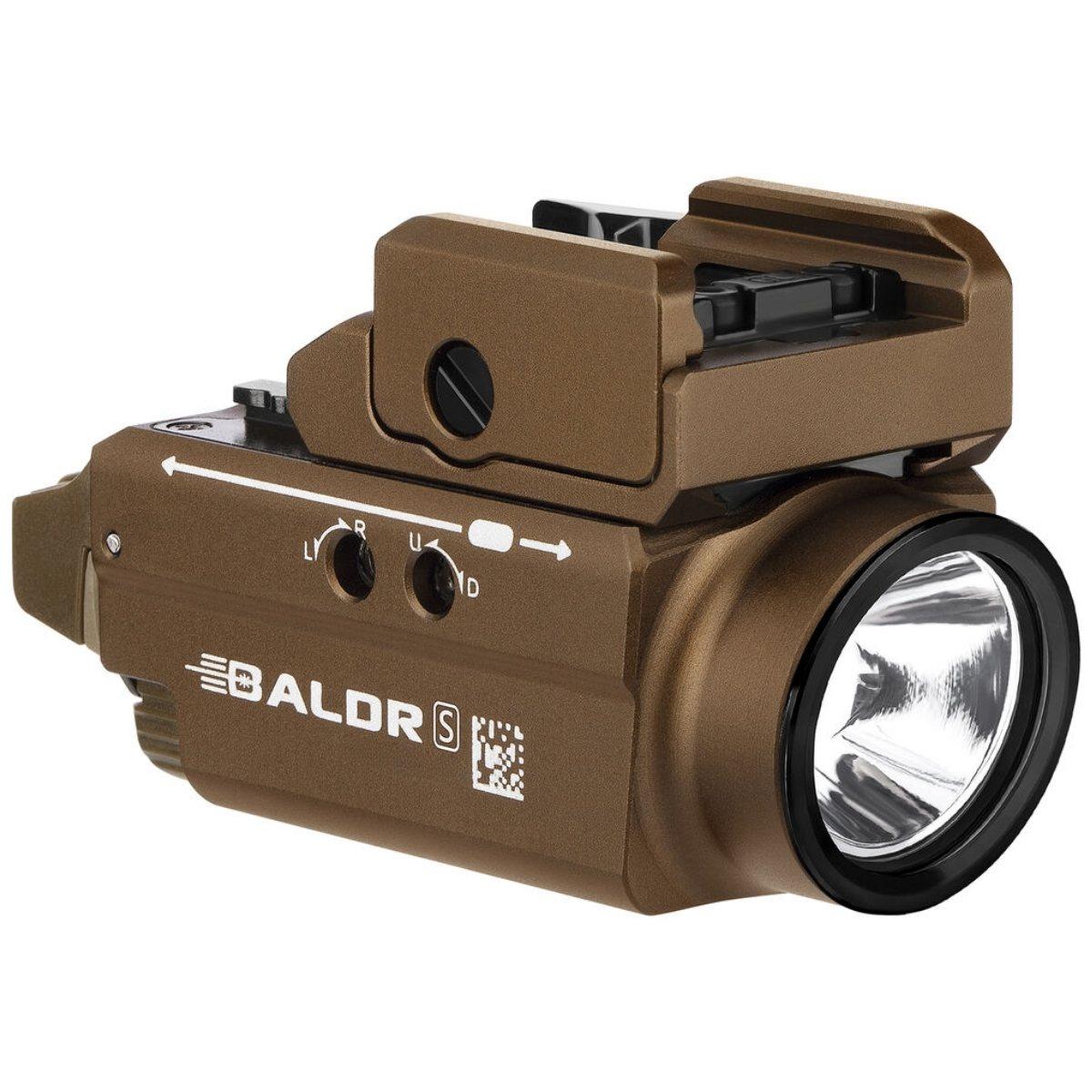 olight latarka pistoletowa z zielonym celownikiem laserowym baldr s 800 lumenow desert tan