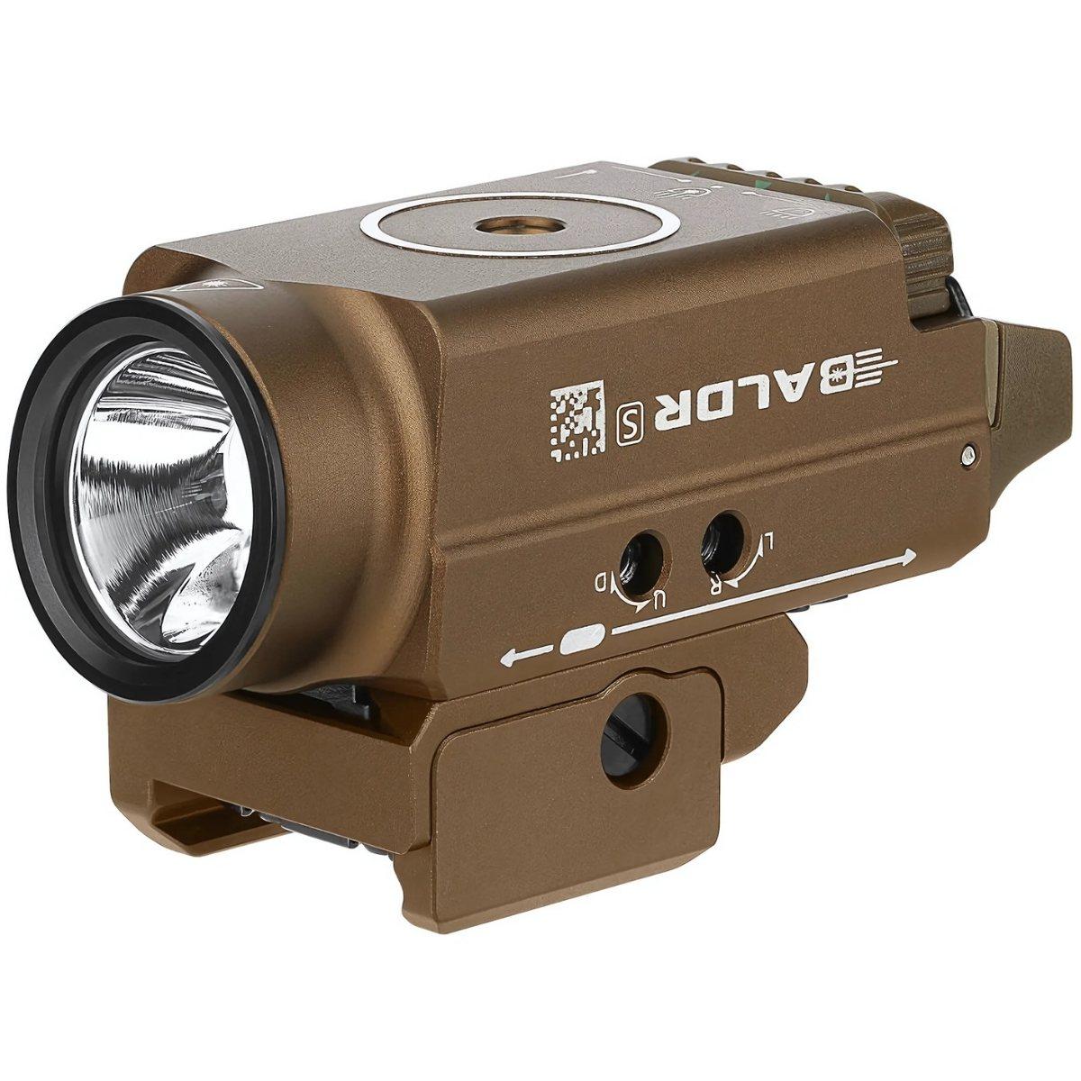 olight latarka pistoletowa z zielonym celownikiem laserowym baldr s 800 lumenow desert tan