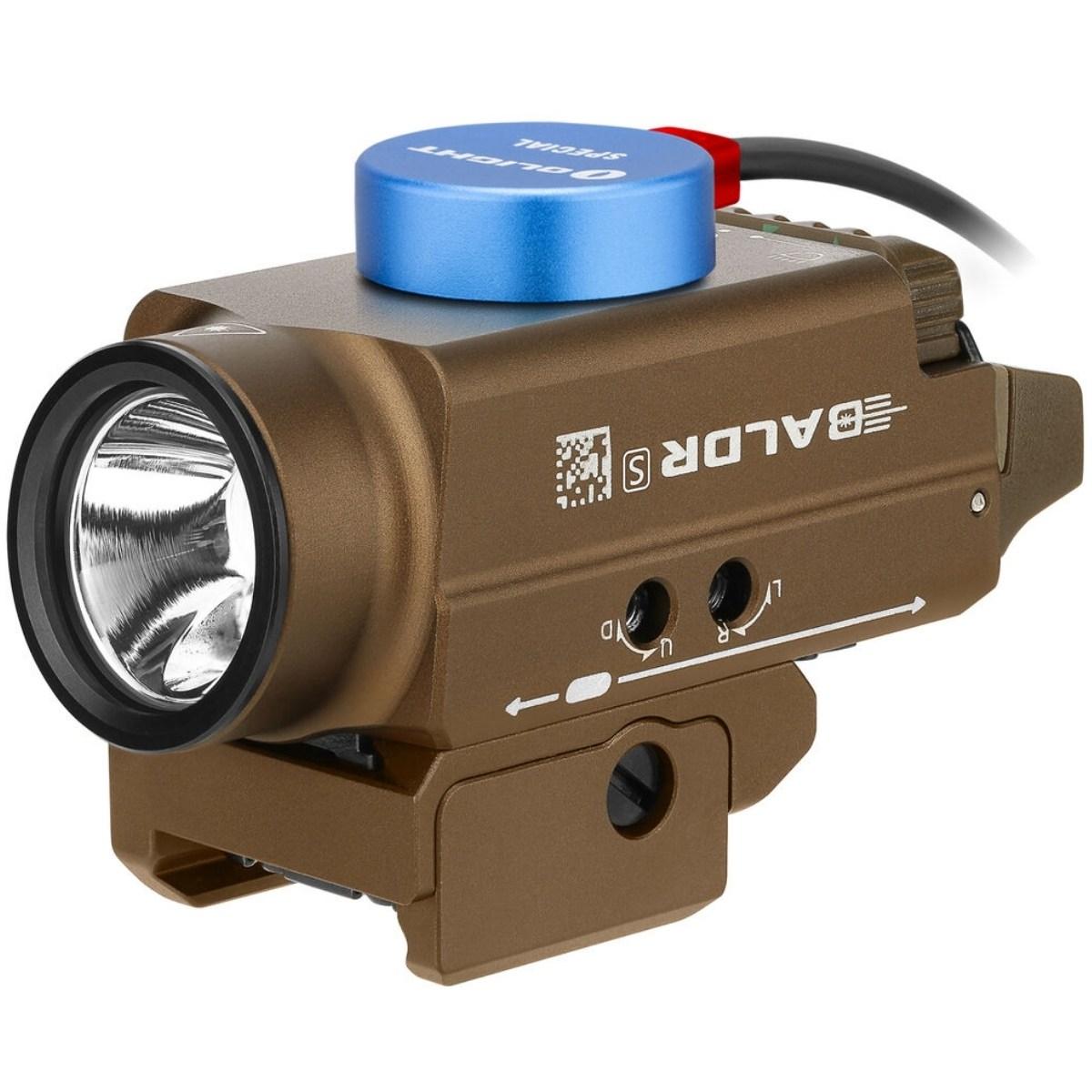 olight latarka pistoletowa z zielonym celownikiem laserowym baldr s 800 lumenow desert tan