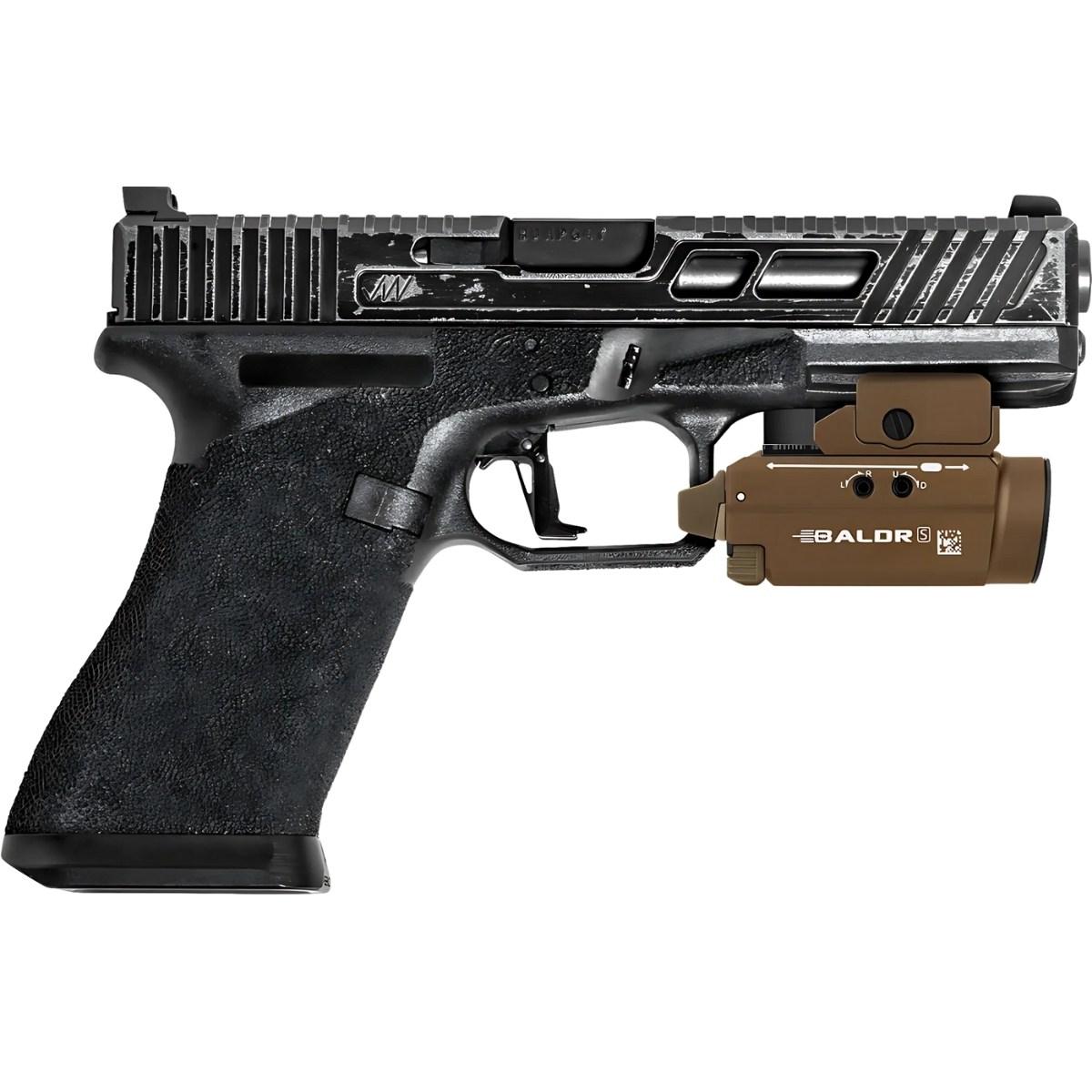 olight latarka pistoletowa z zielonym celownikiem laserowym baldr s 800 lumenow desert tan