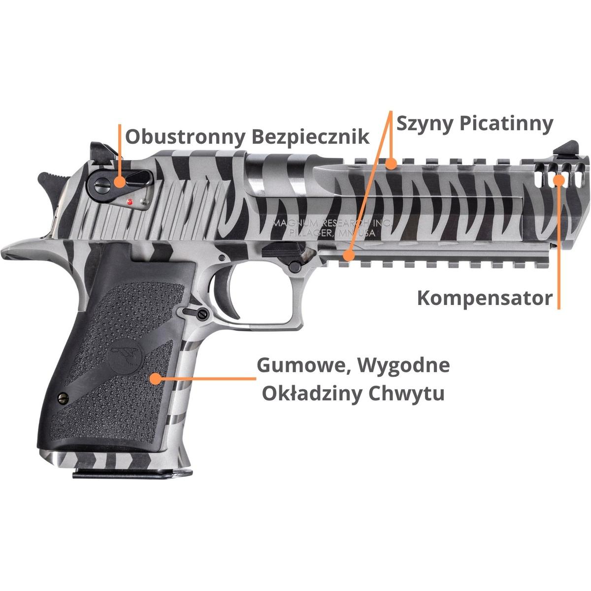desert eagle xix 6 white tiger stripes mb integral 44magnum de44wts