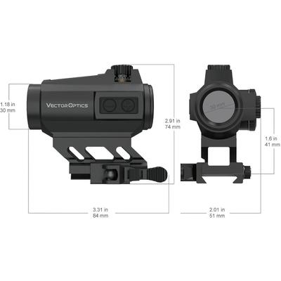 vector optics kolimator zamkniety maverick ii plus 1x22 dbr rds picatinny qd scrd pd12