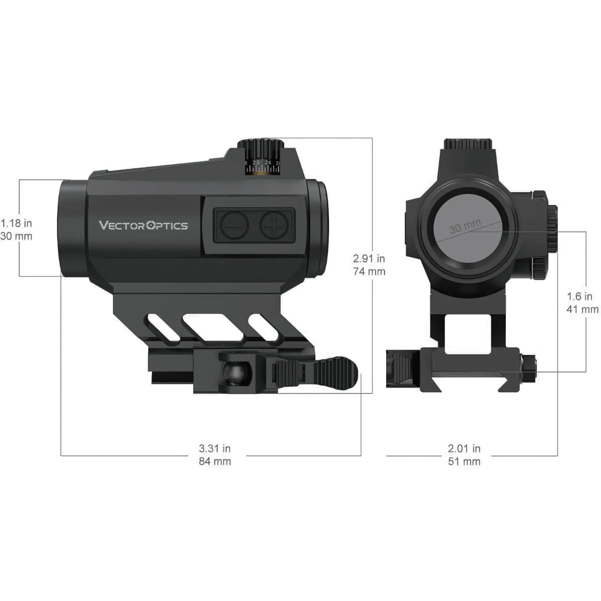 vector optics kolimator zamkniety maverick ii plus 1x22 dbr rds picatinny qd scrd pd12