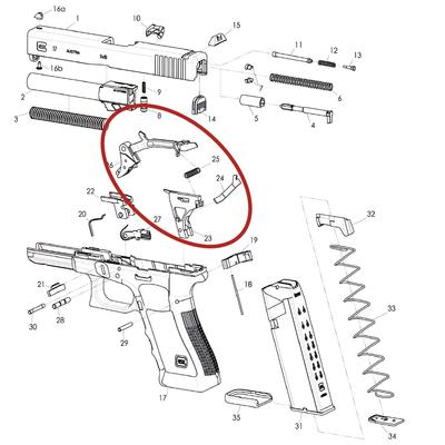glock mechanizm spustowy szyna spustowa osada przerywacz gen 3 315