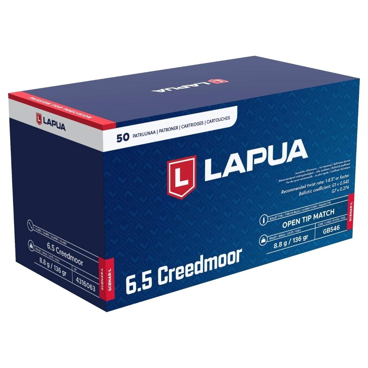 6 5 creedmoor lapua otm scenar l gb546 136gr 8 8g 4316063