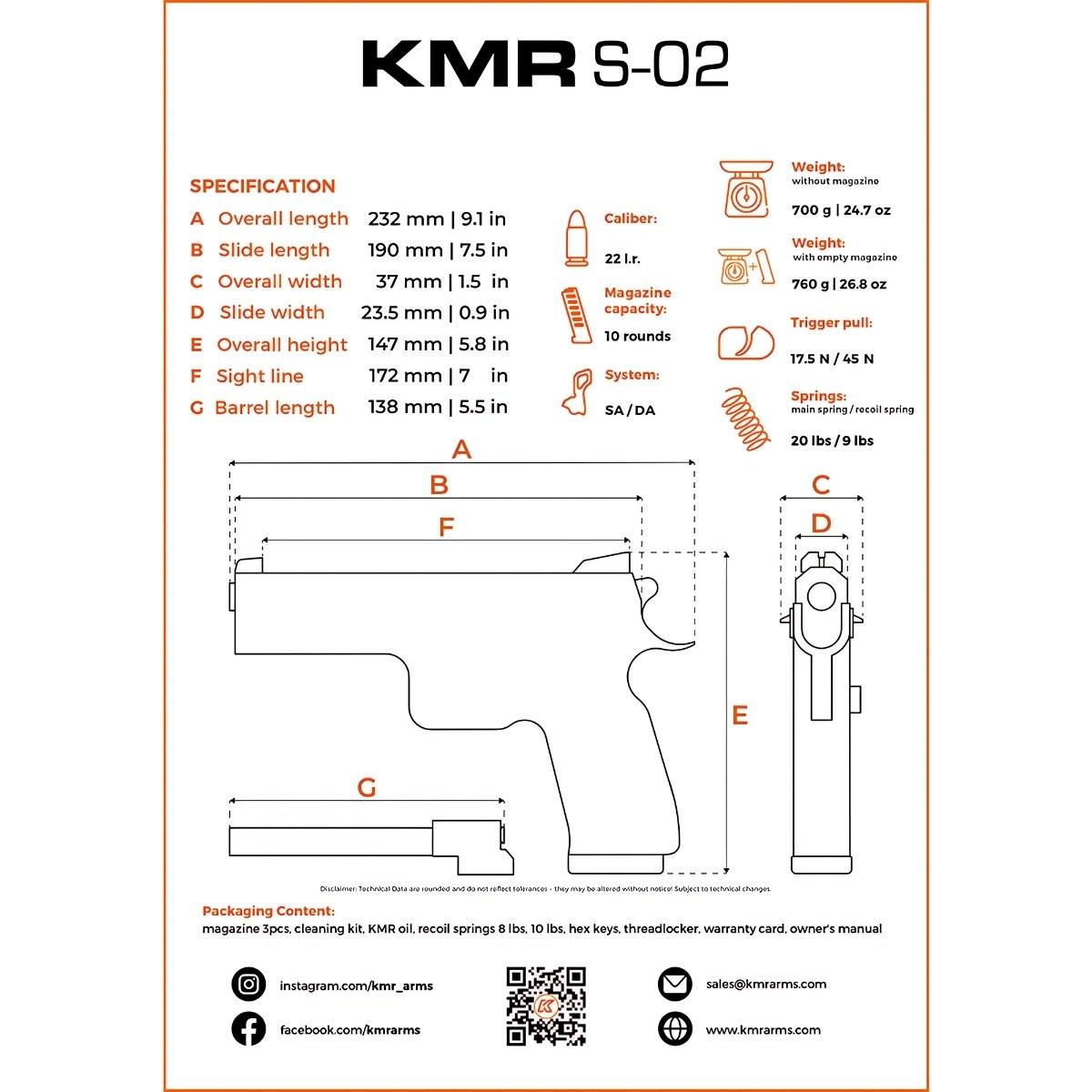 pistolet kmr s 02 or sr sa da