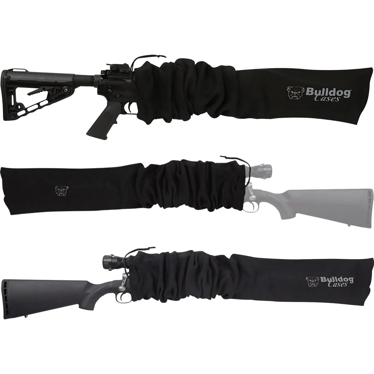 bulldog cases gun sock rifle skarpetka na bron 132cm powiekszona optyka czarna bd152