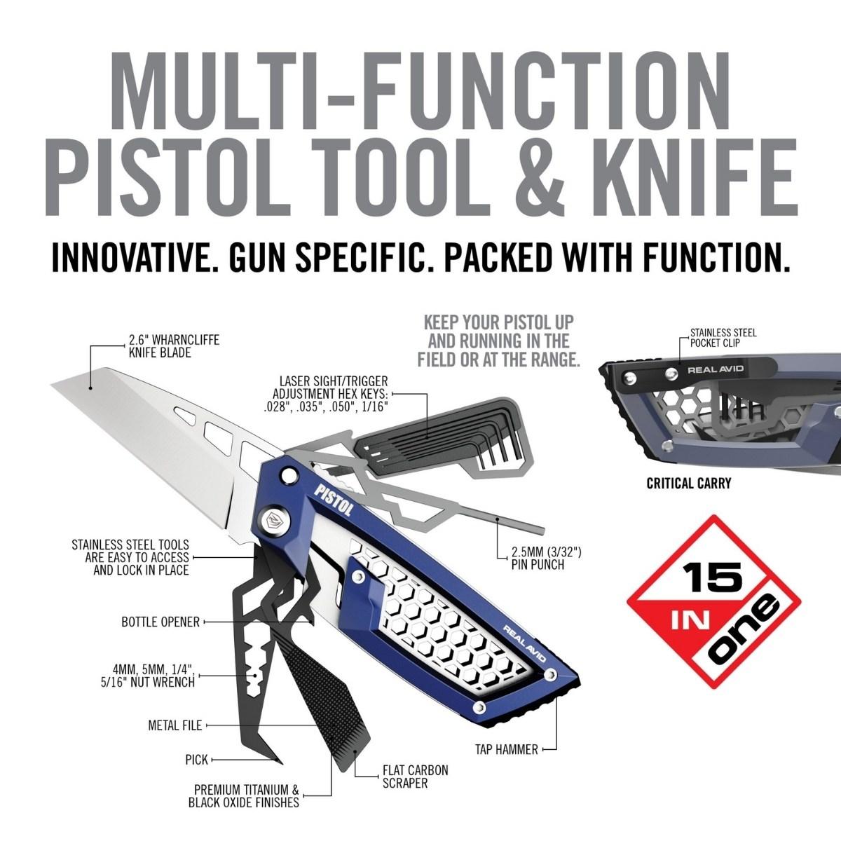 real avid narzedzie wielofunkcyjne do pistoletu gun tool edge pistol niebieski avgte p