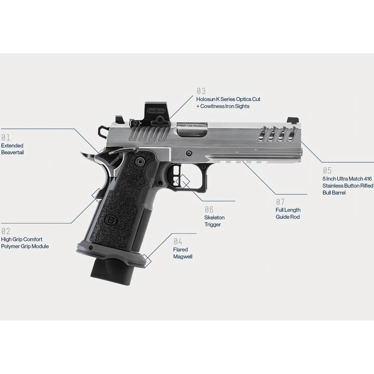 bersa m2xi stainless 5 or sao m2xio5bbfn
