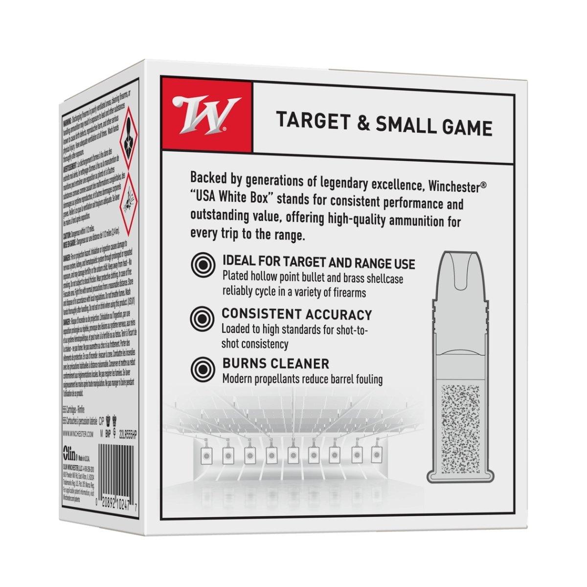 winchester copper plated hollow point target small game 22lr 36gr 1280fps 22lr555hp